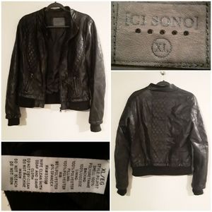 Ci Sono Women's Faux Leather Bomber Type Jacket